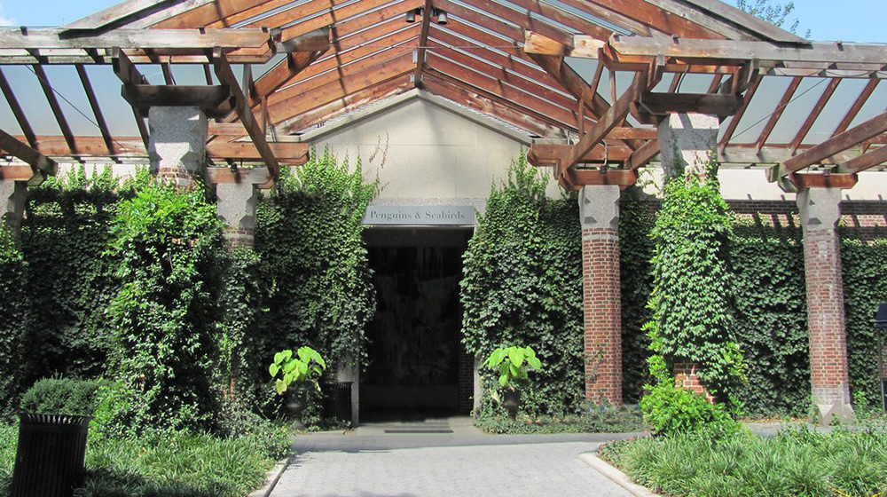 The entrance to the Penguin House at the Central Park Zoo.
