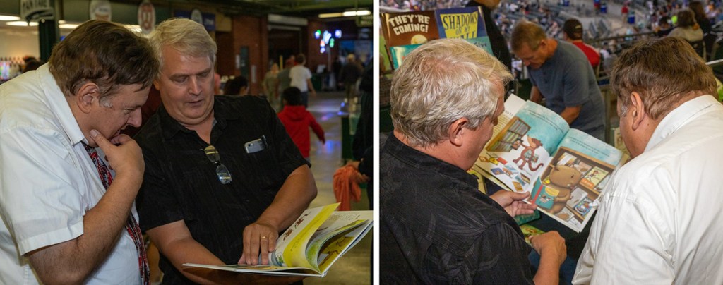 Author/illustrator Timothy Young shows his book "untitled".