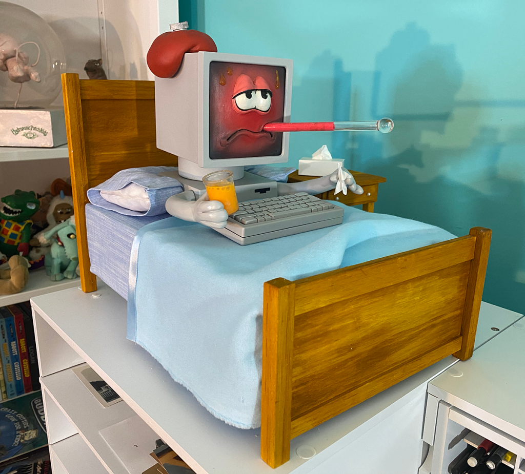 The restored model from Illustrator Timothy Young's Computer Virus 3D illustration.