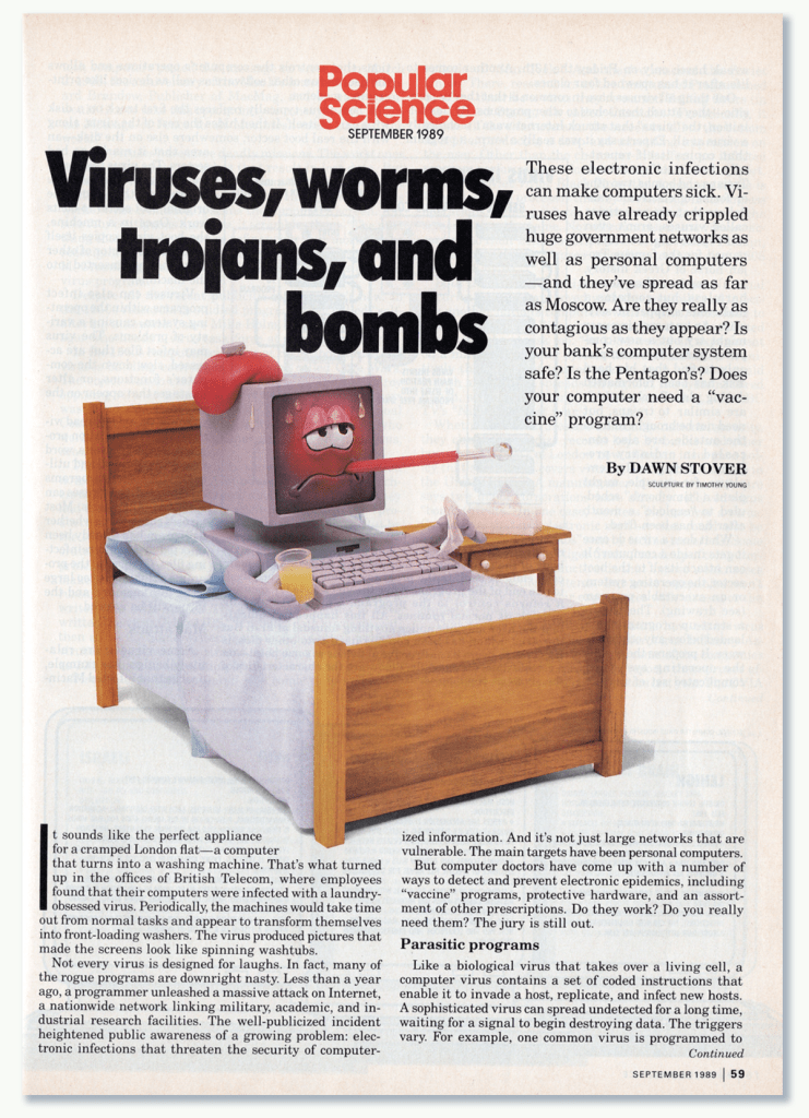 Illustrator Timothy Young's model for the Computer Virus 3D illustration as printed in Popular Science magazine.